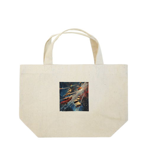 宇宙を飛び交う車たち Lunch Tote Bag