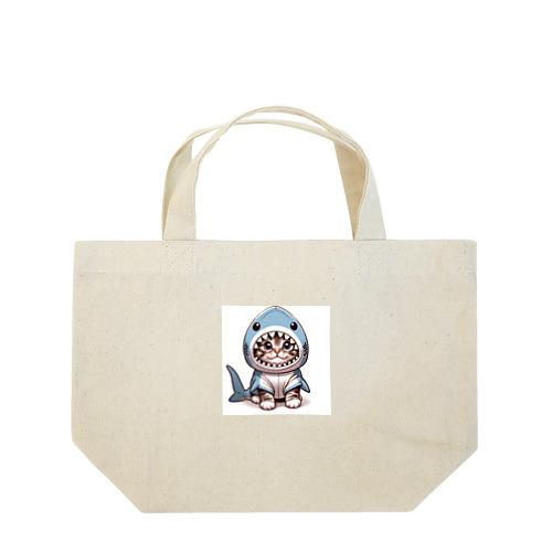 サメのフードを被った愛くるしい子猫 Lunch Tote Bag