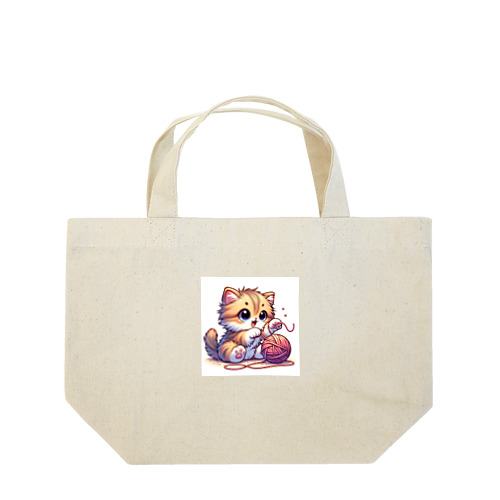 毛糸で遊ぶ子猫 Lunch Tote Bag