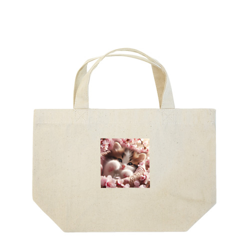 桜と子猫 Lunch Tote Bag