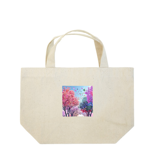 自然の美しい木々と鳥　なでしこ1478 Lunch Tote Bag