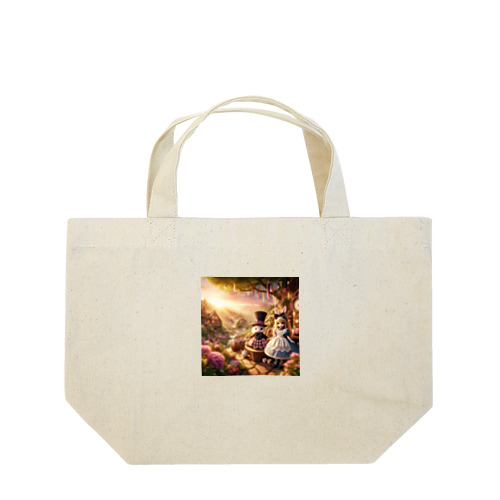 夕暮れの風景を彩る、可愛らしいアリス Lunch Tote Bag