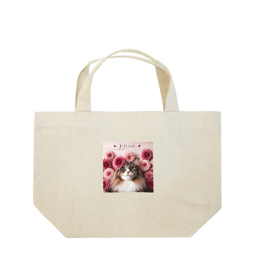 猫とダリア Lunch Tote Bag