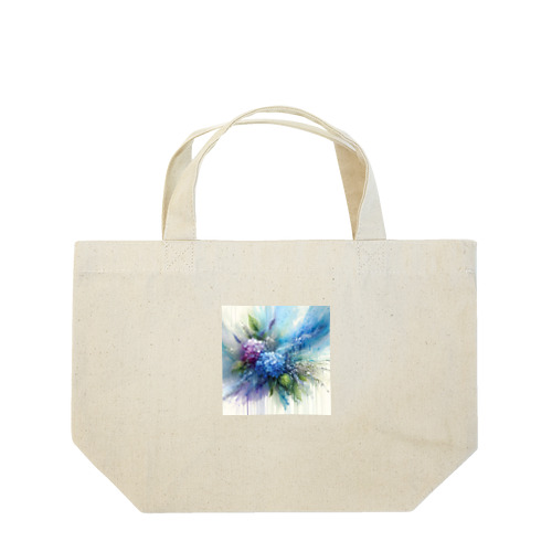 紫陽花と雨【水彩画風シリーズ】 Lunch Tote Bag