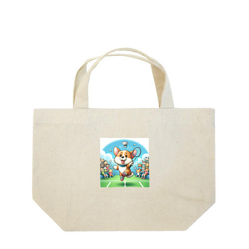 犬と一緒にバドミントン Lunch Tote Bag