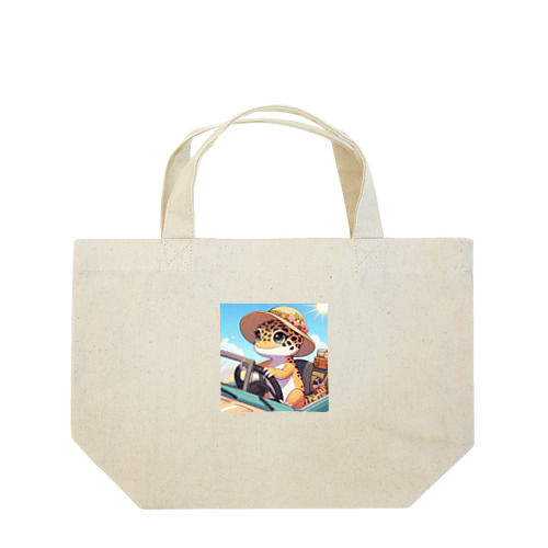 ドライブするヒョウモントカゲモドキA Lunch Tote Bag