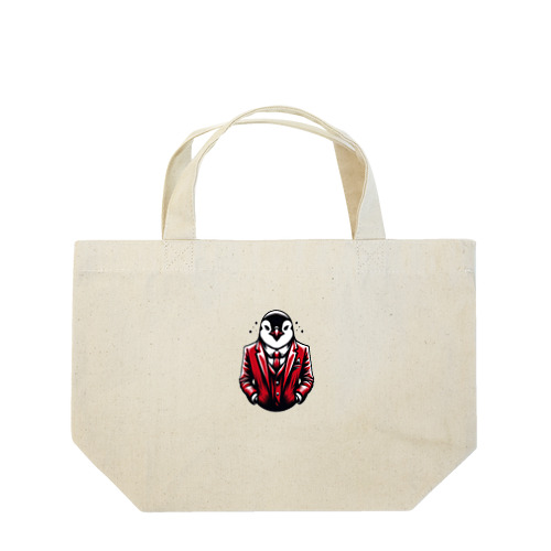 スーツペンギンレッド Lunch Tote Bag