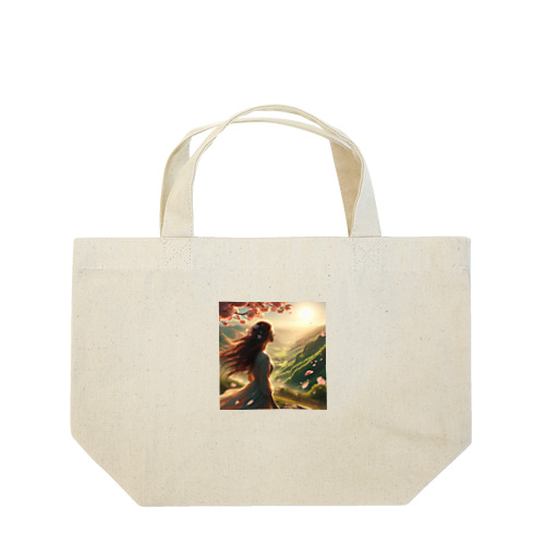 春風に吹かれる女王 Lunch Tote Bag