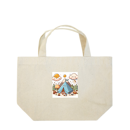 青いテントで山キャンプ♪ドキドキ天気♪ Lunch Tote Bag