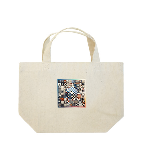 多様なチェック柄 Lunch Tote Bag