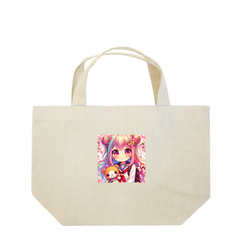 可愛い女の子 Lunch Tote Bag