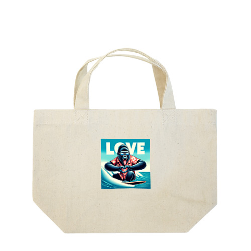 夢中になって波乗りする、サーフィン上手なゴリラ Lunch Tote Bag