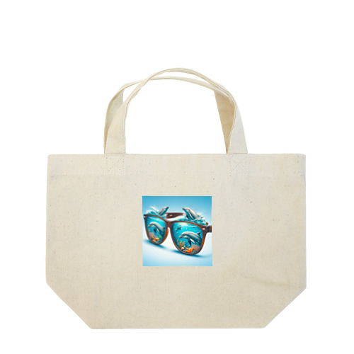 イルカの視界：海の楽園を映すサングラス Lunch Tote Bag