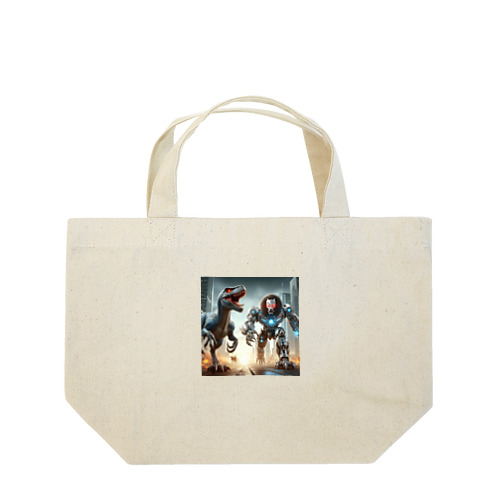 ラプトルvsロボットライオン Lunch Tote Bag