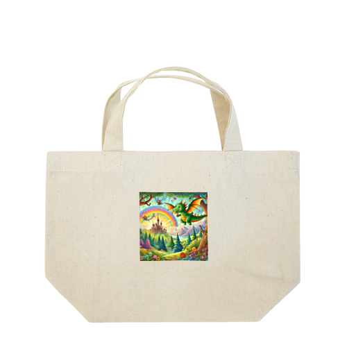 かわいいにじ色の恐竜 Lunch Tote Bag