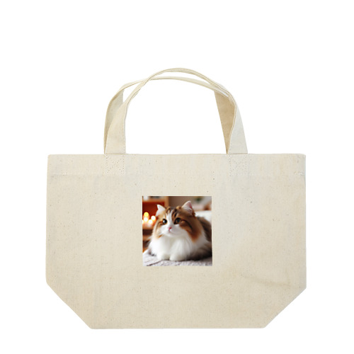 ふわふわの三毛猫 Lunch Tote Bag