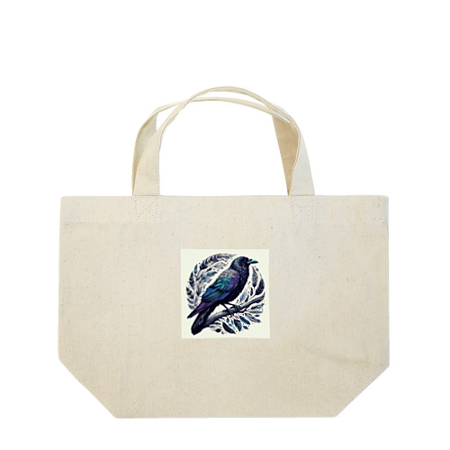 虹の羽を持つカラス Lunch Tote Bag