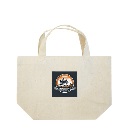 絶景ツーリングロゴ: 自然を駆け抜ける冒険 Lunch Tote Bag