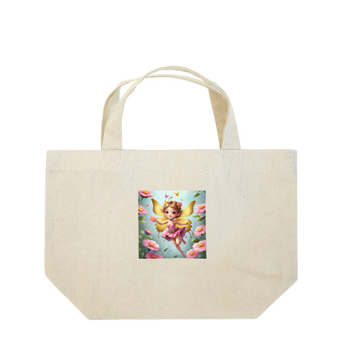 ピンクの花と妖精の物語 Lunch Tote Bag