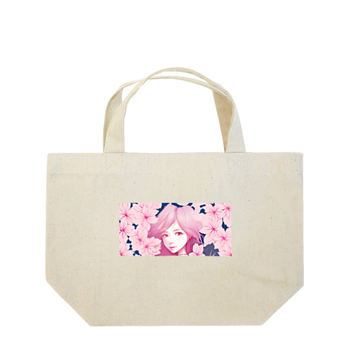 桜と少女 Lunch Tote Bag