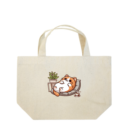 かわいい猫のヘソ天まる Lunch Tote Bag