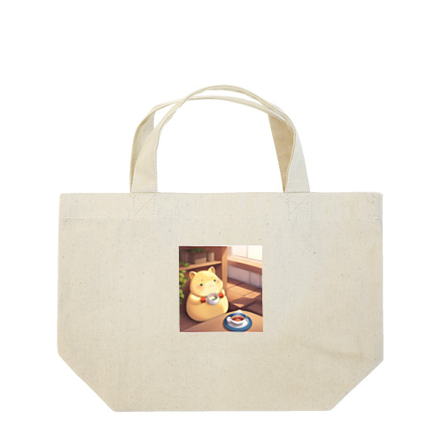 のほほんとスープを飲むカピバラくん Lunch Tote Bag