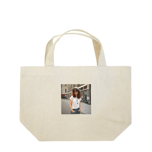 オシャレな女性 Lunch Tote Bag