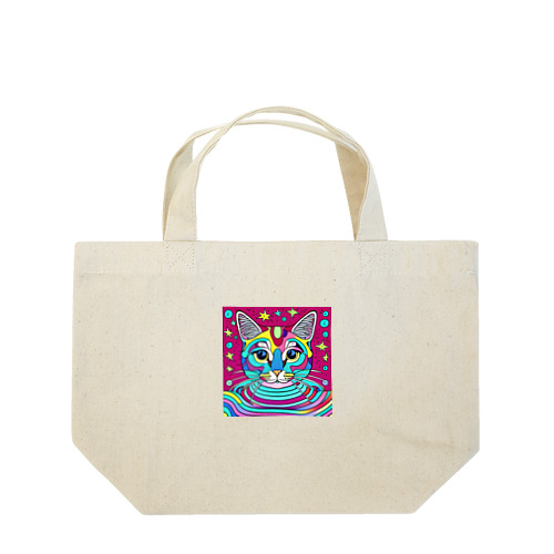 サイケデリックな猫 Lunch Tote Bag