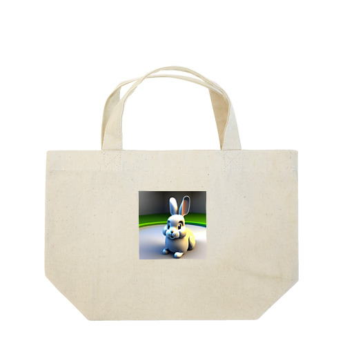 かわいい兎の3Dイラストグッズ Lunch Tote Bag