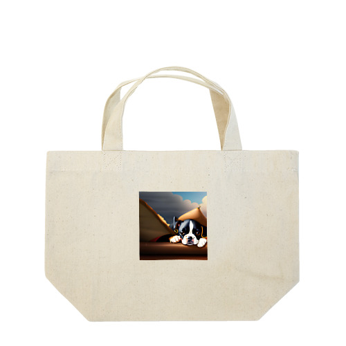 お眠りボストンテリア Lunch Tote Bag