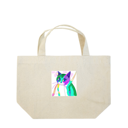 虹色ねこグッズ Lunch Tote Bag