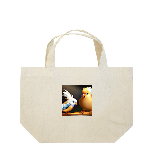 鳥　インコ　2匹　可愛い Lunch Tote Bag