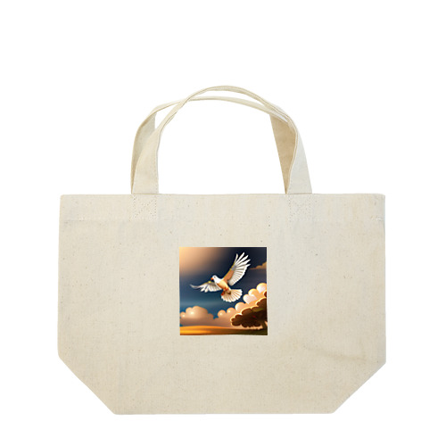 白い鳩の優雅な舞 Lunch Tote Bag