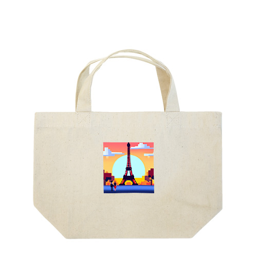 フランスの風景のピクセルアート Lunch Tote Bag