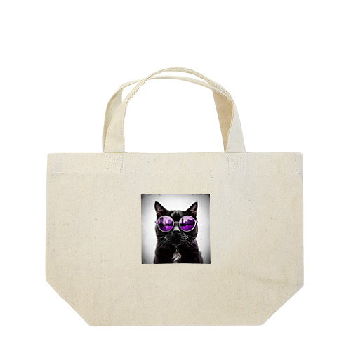 黒猫紫サングラス ランチトートバッグ