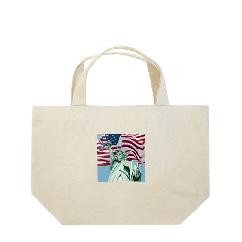 自由の女神とアメリカ国旗 Lunch Tote Bag