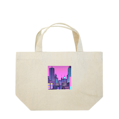 ネオンな街並み Lunch Tote Bag