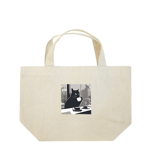 コーヒーを飲む猫 Lunch Tote Bag