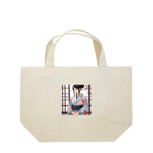 浴衣を着た黑髪ロングヘアの綺麗な女性② Lunch Tote Bag