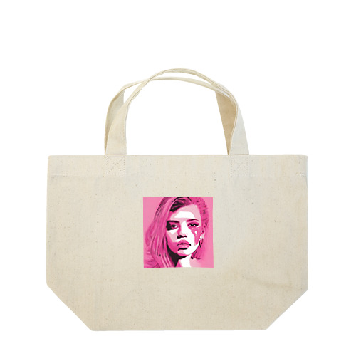 pink girl Lunch Tote Bag