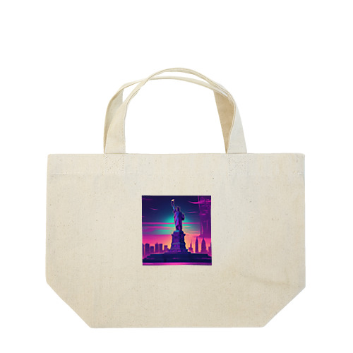 有名な観光スポットをイメージした画像：ニューヨーク自由市内の女神（アメリカ、ニューヨーク） Lunch Tote Bag