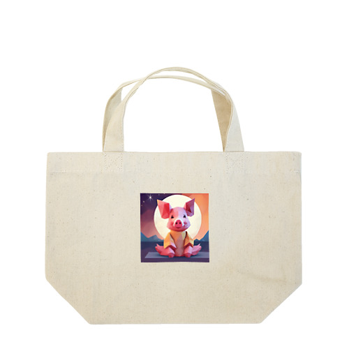 アオザイっぽい服を着た子豚ちゃんです。 Lunch Tote Bag