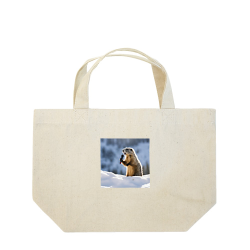 歌うマーモット Lunch Tote Bag