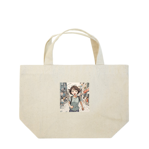 走る元気な女の子 Lunch Tote Bag