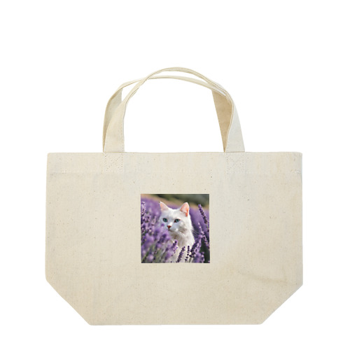 ラベンダー猫 Lunch Tote Bag