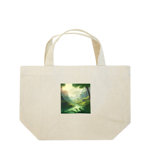  幻想の森 グリーンウンダー アートプリント Lunch Tote Bag