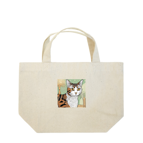 じっと見つめる猫 Lunch Tote Bag
