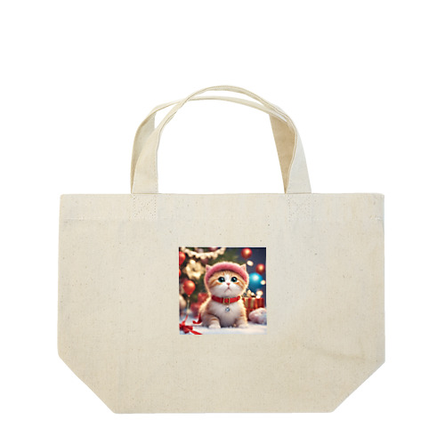 正月を過ごすキュートな猫 Lunch Tote Bag