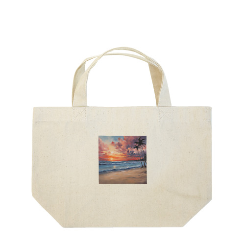 夕日の海辺 Lunch Tote Bag