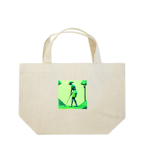 ゴルフしている美人 Lunch Tote Bag